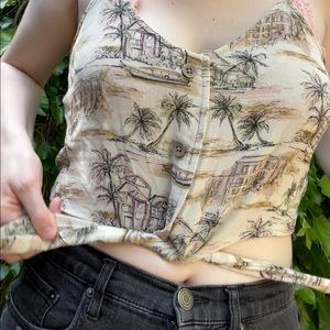 american eagle button front tank top